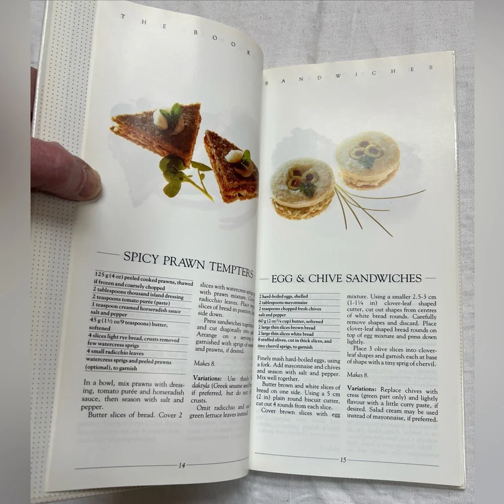 The Book Of Sandwiches By Louise Steele HARDCOVER British Tea Cookbook